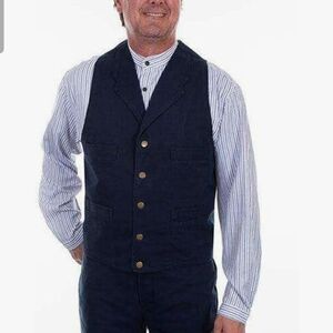 Scully Striped Vest with Black Trim